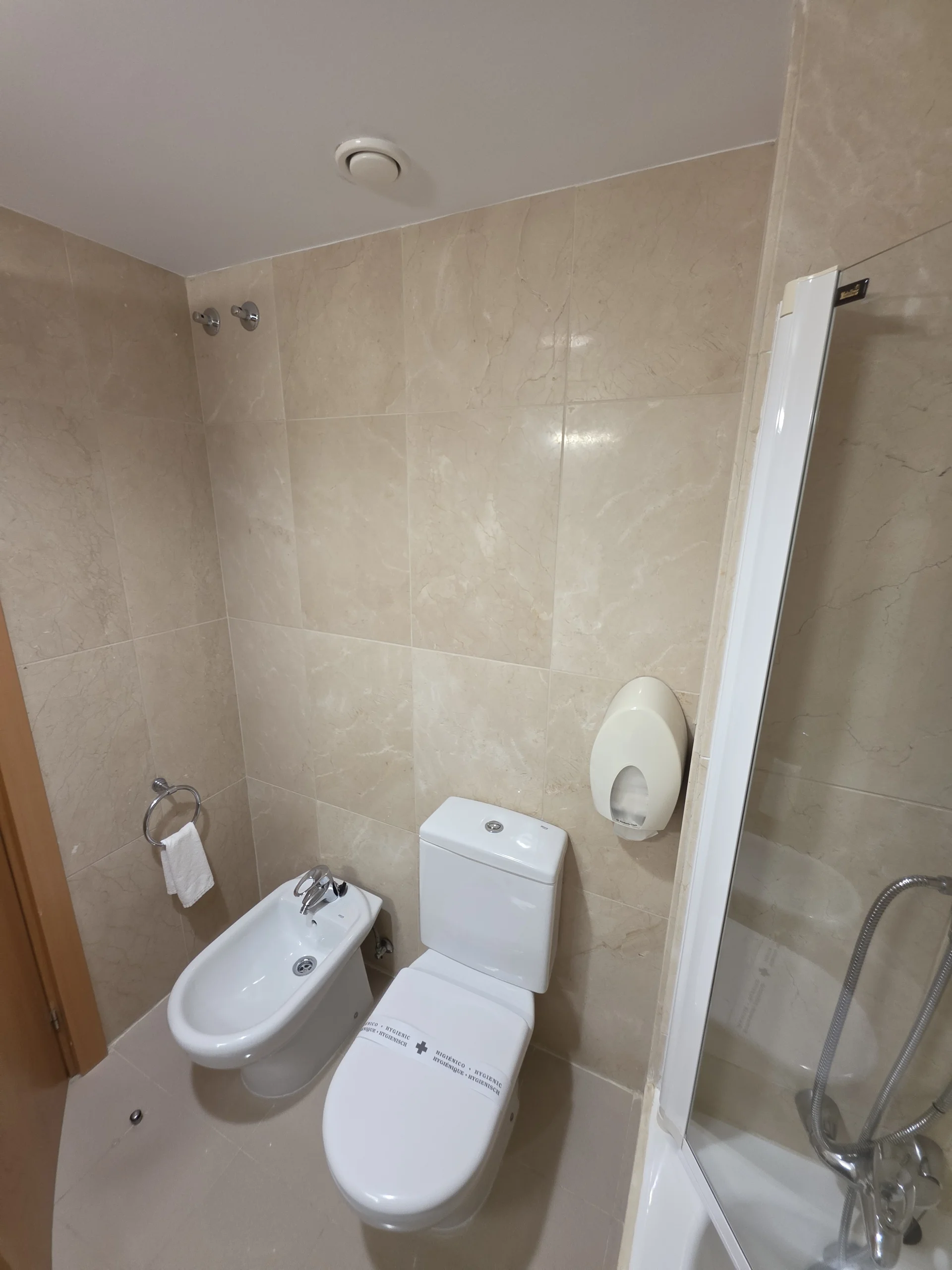 Toilette und Bidet im großzügigen Badezimmer des Hotel Palacio de Aiete